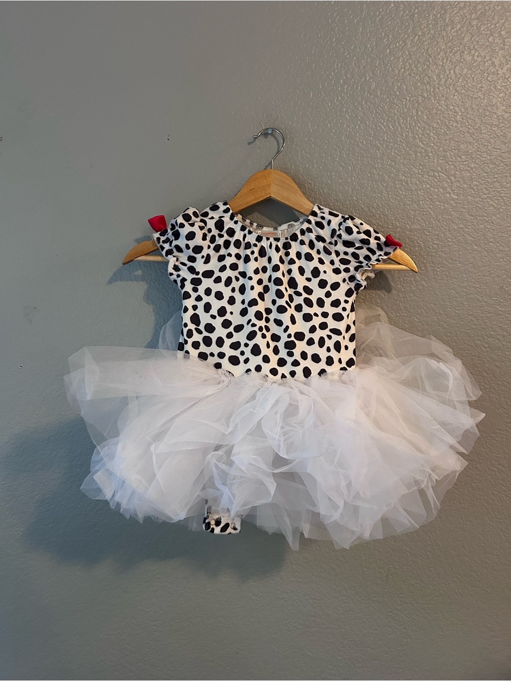 Gymboree Dalmatian Tutu Dress in White, Black & Red Accents